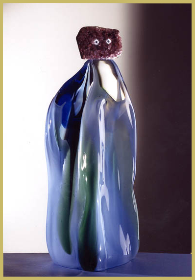 Capa blu. Cristallo-ametista. Cm. 50X30X30