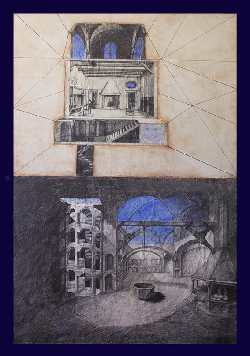 Coordenadas de Arquímedes. Técnica mixta. Cm. 145X100